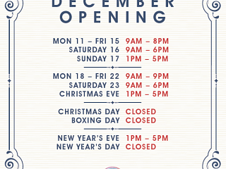 December Opening Hours